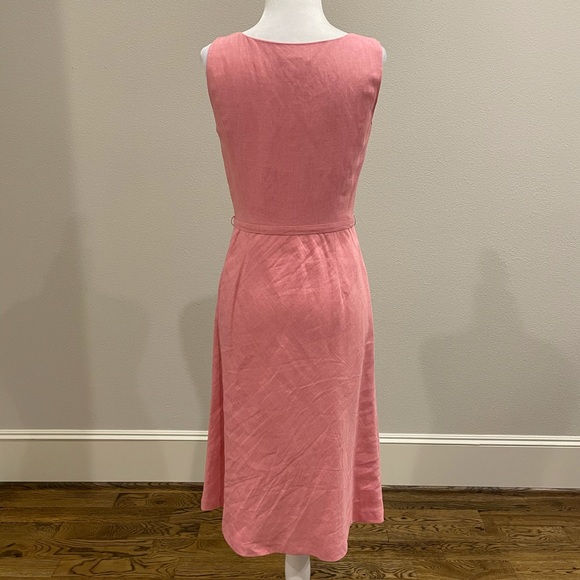 Ann Taylor Loft pink linen sleeveless midi dress - Picture 5 of 6